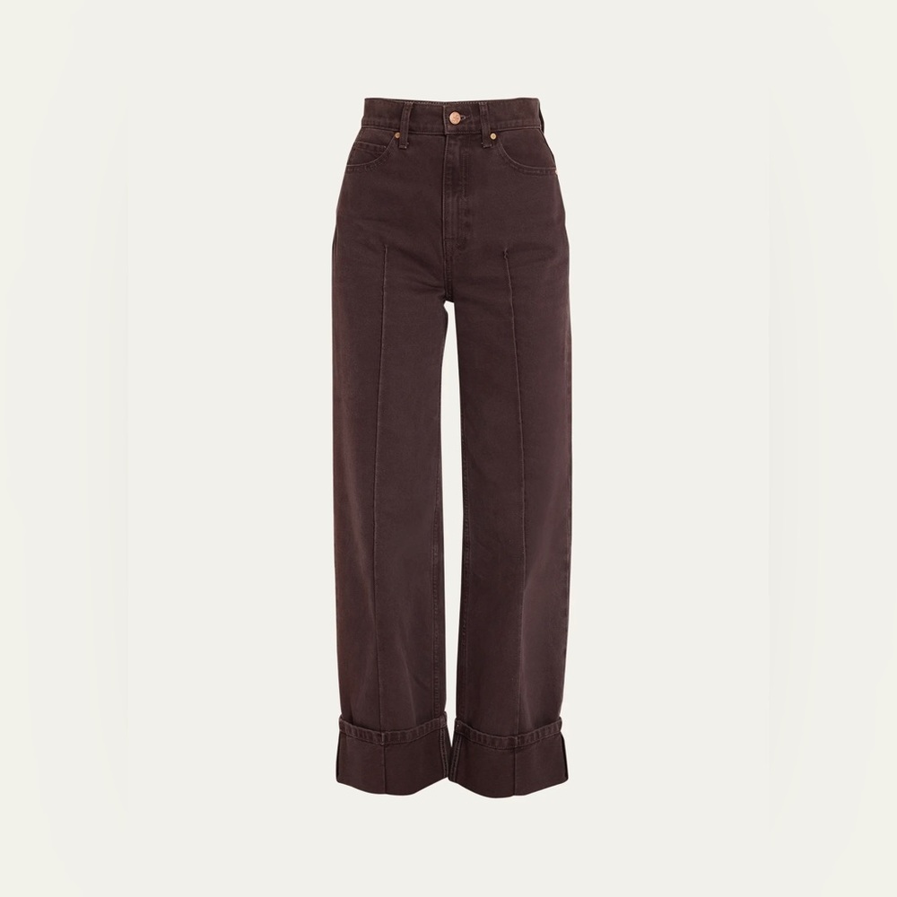 Ulla Johnson Genevieve Wide-Leg Pintuck Jeans